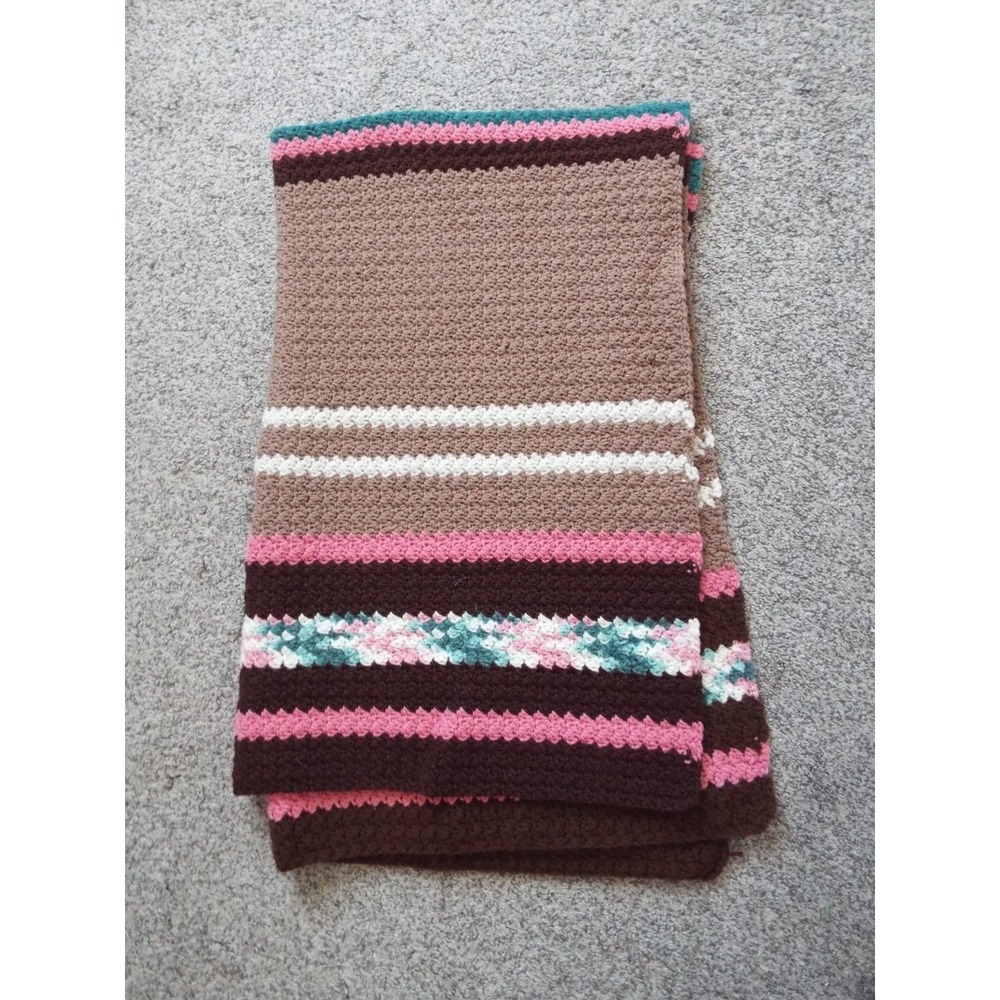 #7 - Afghan Crochet Blanket Multicolored 63"L x 38" W